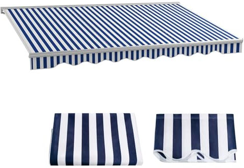 Telo di ricambio per tenda da sole in poliestere impermeabile, per tende da sole per esterni, colore blu, 6 x 4 m