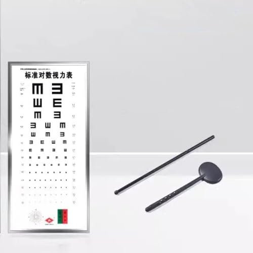IMOSEI Luz de inspección de gráfico ocular, marco de aluminio para pruebas de visión, con bastón/protector ocular, emisión de luz uniforme, cómoda y protectora para los ojos, instalación colgante