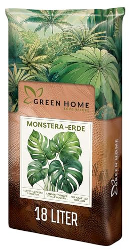 Green Home Monstera Erde 18L – Premium Substrat für Monstera, Aroiden & Tropische Zimmerpflanzen; optimale Drainage, Langzeitnährstoffversorgung & pH‑Balance. Für Umtopfen & Hydrokultur ideal!