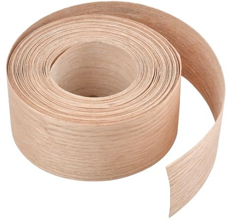 50mm Wood Veneer Strip 7.5m Oak Veneer Edging Tape,Pre-glued Veneer Roll Preglued Hot Melt Adhesive on Edge Banding for Desks,Ardrobes Cabinets Door Frames,Furniture Restoration