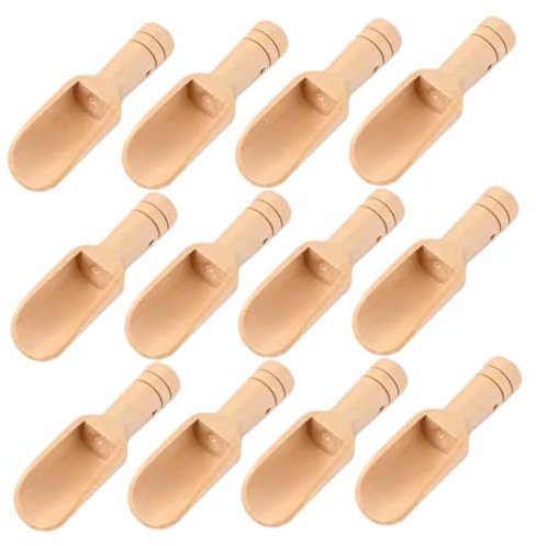 YARNOW 12piezas Cuchara De Madera Maciza Para Detergente Polvo Cucharas Pequeñas De Madera Para Sal De Baño