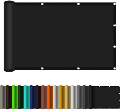 Voile d'ombrage Imperméable Rectangulaire 190 x 400 cm Résistant Au Vent Durable Filet d'ombrage Personnalisable/sur Mesure pour Balcons Camping, Noir