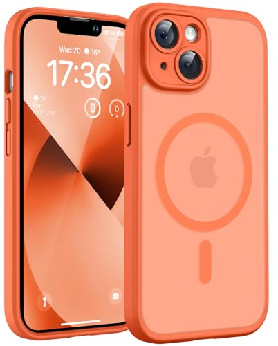 TOCOL für iPhone 13 Hülle, Kompatibel mit MagSafe, Matt Orange