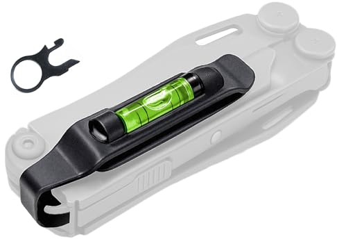 Galvanox Pocket Clip for Leatherman with Built-in Level and Quick Release Lanyard Ring, Fits Charge/Wave/Surge Multitool Models and More, Durable Carbon Steel (Black)