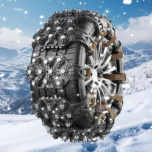 Torcarvh 10 Stück Pkw-Schneeketten, Auto Anti-Rutsch-Schneereifenketten Autoreifen-Traktionskette für Reifenbreite 165-265 mm für Pkw, Lkw, Pickup (Schwarz)