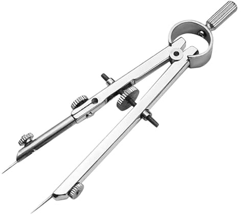 Alipis Compás de Precisión Metálico con Puntas Dobles para Dibujo Técnico Accesorio Compacto para Diseñadores Uso Diario y Trabajo Cuero