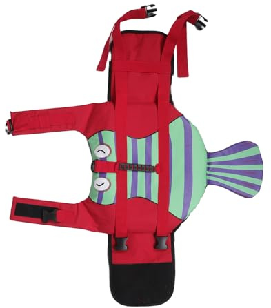 WOONEKY Puppy Lifejacket för Små Hundar Justerbar Simväst med Handtag Säker Flytväst för Hundar Utomhus Vattensäkerhet Pool Strand Båtliv