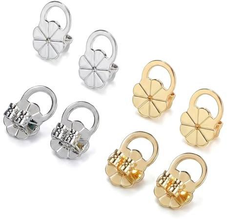 BAUCH 8 pcs levantadores de Acero inoxidable para aretes,hipoalergénicos,ayuda en caso de orejas caídas,para Aretes Ajustables Pendientes Elevadores
