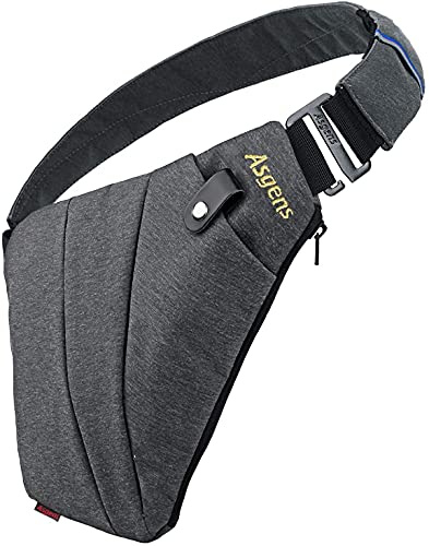 Asgens Multi-purpose Anti-thief Hidden Security Bag Underarm Shoulder Armpit Messenger bag Sports Leisure Chest Bag Portable Backpack for Phone Money Passport Tactical Bag (Grey/For Left handed)