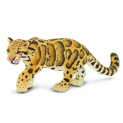 Leopardo Nublado 12.7cm | Figura de Animal de Zoológico | No tóxico y libre de BPA | Apto para niños de 3 años en adelante | Safari Ltd