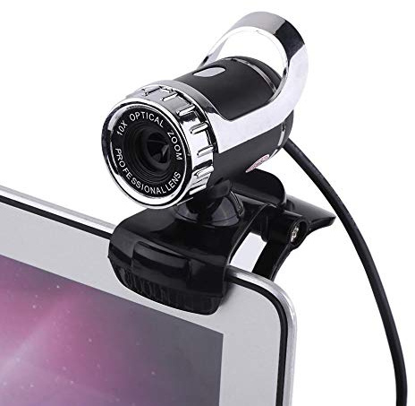 Vbestlife USB 2.0 12M Píxeles Clip-on Webcam Cámara HD, 360 ° Rotación Soporte Micrófono Incorporado para PC. (Plata)