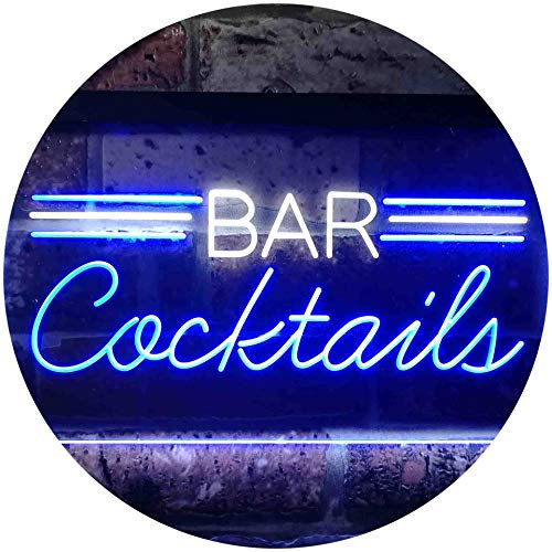 ADVPRO Bar Cocktails Club Beer Dual Color LED Barlicht Neonlicht Lichtwerbung Neon Sign Weiß & Blau 300 x 210mm st6s32-i3559-wb