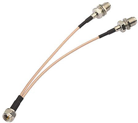 Superbat Cavo Splitter F 15cm Connettore F Maschio a Doppia Femmina F 2 Vie Cavo RG316 50Ohm Bassa Perdita Separatore Tipo V per Televisione, Audio, Video, Ricevitori Satellitari