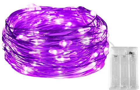 Guirlande lumineuse à piles, Dalugo10 pieds/3 M 30 LED, éclairage d'ambiance violet pour la fête de mariage, décoration de Noël et du nouvel an