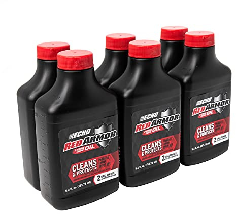 Echo Products 6550002 Red Armor Oil Mix 2-Cycle2-Stroke High Performance, Semi-Synthetic, Clean and Protect Against Carbon Build Up, Outdoor Power Equipment Engine Formula 5.2 fl oz (6 Pack)