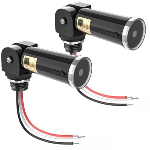 120-277VAC Photocell Sensor, Hard-Wired Dusk to Dawn Photoelectric Switch, Photo Eye Post Light Control, IP65 for Outdoor Security Lighting, UL Listed