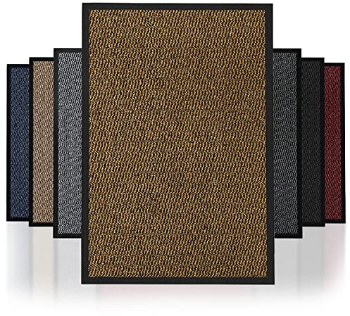 NAUSHA Best Price Dirt Trapper Door Mat Heavy Duty indoor & outdoor Rubber Non-Slip Floor & Kitchen Barrier Mat Easy Clean Absorbent Soft Feel Entrance Rug Shoes Scraper Floor Mat (Brown, 60x120 cm)