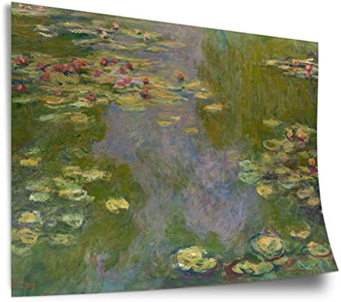Printistico Poster Claude Monet - Seerosen (1919) Kunstdruck ohne Rahmen, Wandbild - A4, A3, A2, A1, A0, XXL - Wohnzimmer, Schlafzimmer, Küche, Deko