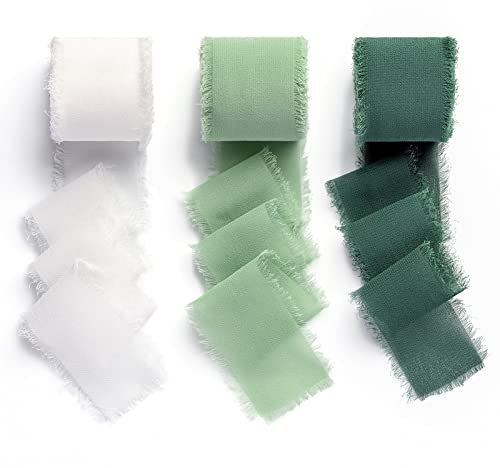 AOKSUNOVA Schleifenband Breit Grün Geschenkband Hochzeit Chiffon Band Dekoband Stoffband