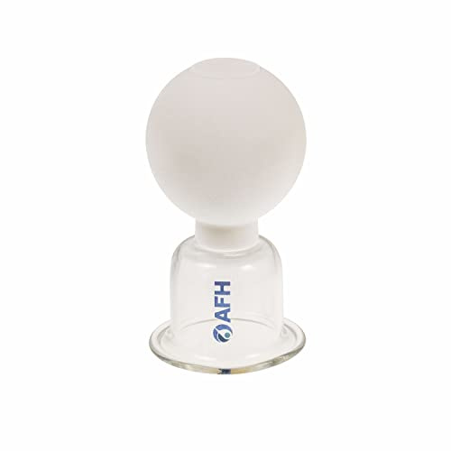 AFH Schröpfglas mit Ball Premium | mit Bulk | Farbauswahl und Größenauswahl (Ø 55 mm, weiß)