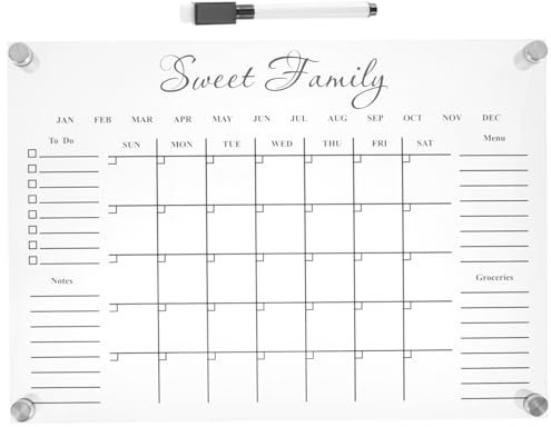 Operitacx Acryl Wand Kalender Löschbar Monatsplaner Transparent Acryl Kalender Wandmontage Hängetafelschild