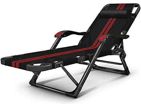 Folding Beach Chaise Lounge Chair,Adjustable Zero Gravity Lightweight Reclining Deck Chairs with Head Pillow Outdoor Sun Loungers,A