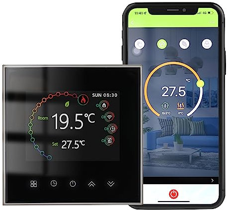 Kavolet WiFi Smart Thermostat, Raumthermostat für Warmwasserbereitung 5A, Wöchentlich programmierbare Temperaturregler, Touch-Steuerung/Mobile APP/Sprachsteuerung Kompatibel mit Alexa/Google Home