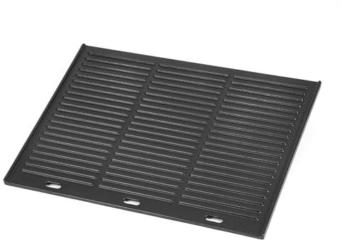 Onlyfire – Plaque de cuisson universelle en fonte réversible pour barbecues à gaz/charbon de bois, 48,5 x 49,9 cm