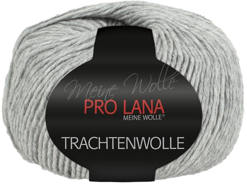 Frida's Wollhaus Pro Lana 100 g Trachtenwolle Schurwolle Stricken Häkeln Garn Wolle 15 Farben (91 | Hellgrau meliert)