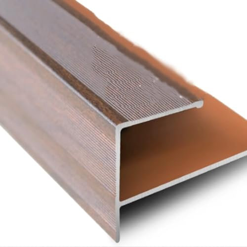 NILZA Laminat-Treppenkante Winkelprofil Für Bodenbeläge Treppenkantenprofil Mit 14-17 Mm Höhe Stufenkantenprofil 44 Mm Breit Treppenkante F-Form (Color : H, Size : 1PCS-L90cmxH1.8cm)