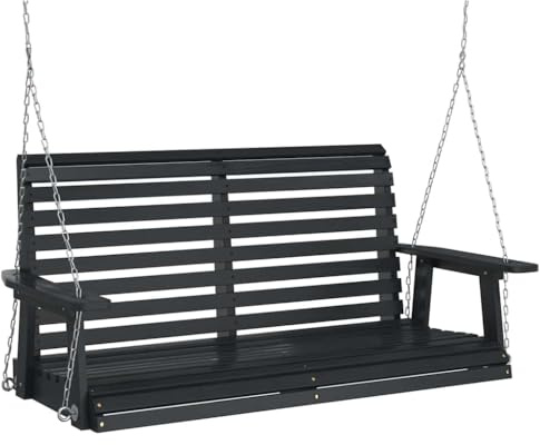 vidaXL Hollywoodschaukel mit Metallketten Schwarz Massivholz Tanne