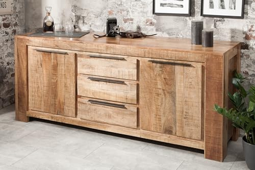 Sideboard Woodridge Massives Sideboard 174cm Mangoholz-Handarbeit (Natur)