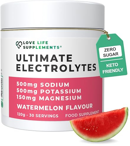 Ultimate Electrolytes Powder Watermelon, 500mg Sodium, 30 Servings
