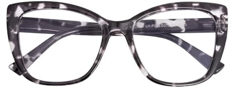 SKYWAY Übergroße Blaulichtfilter Brille Damen, Mode Große Cat Eye Blaulicht Brille ohne Stärke Quadratische Blue Light Glasses Computerbrille mit Federscharnier