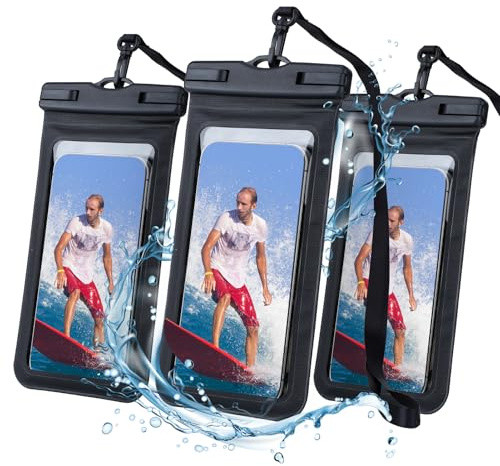 NEUTYPECHIC Sacchetti impermeabili per smartphone, set di 3, touch, colore: nero