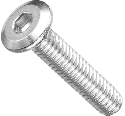 METALLIXITY Flat Head Hex Socket Cap Screws Bolts(1/4-20x1-1/4) 25Pcs, 304 Stainless Steel Hex Socket Furniture Bolts Screws - for Furniture Woodworking Project, Silver Tone | 304 Stainless Steel Hex Socket Furniture Bolts Screws - for Furniture Woodworking Project, Silver Tone