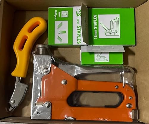 Gaethra 3-in-1 Handtacker Set – Tackerpistole mit 3000 Klammern & Heftklammerentferner, Tacker für Holz mit verstellbarer Schlagkraft – ideal für Feinarbeiten, Dekoration & Kabelbefestigung