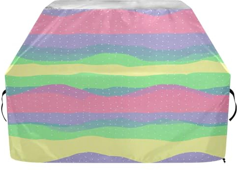 JUMBEAR Grillabdeckung, bunte Streifen, passend für Weber, Brinkmann, Char-Broil – robuste große Grillabdeckungen, UV- und wasserdicht, reißfest (165 x 63,5 x 114 cm)