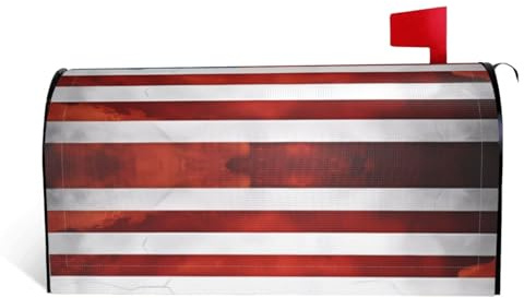 Vintage American USA Flag Print Magnetic Mailbox Cover â€“ Personalized 21x18 in Letterbox Cover for Outdoor Garden Decoration