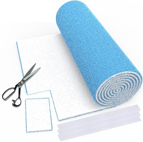 WAWINY 20 x 140 Air Vent Filters, 0.5-inch Thickness MERV 8 Filter Material, Cut Into About 100 Filters, HVAC Furnace Vent Filters for Home, Floor, Ceiling, Grilles (48PCS Adhesive Hook Tape)