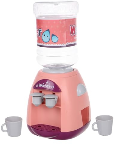 JUMPLAWN Dispensador De Agua De Juguete para Niños Pequeños Mini Rosa con Doble Salida De Plástico Seguro Portátil para Juego De Cocina Educativo y Desarrollo Motriz