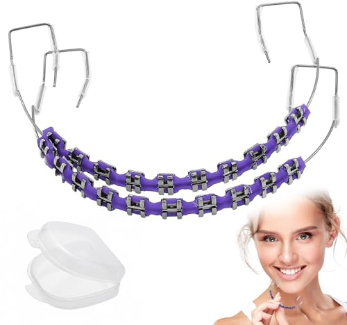 Fakt Feste Zahnspange KostüM Cosplay Zahnspange Fasching Fake Braces Lose Fake Zahnspange Clips Braces for Teeth(Lila)