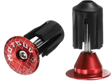 QUARKZMAN Tapones De Extremo De Manillar De Aluminio Tapones Para Manillar De Bicicleta 0.7oz Bloqueo Expansible Para MTB Carretera BMX Bicicleta De Piñón Fijo Rojo