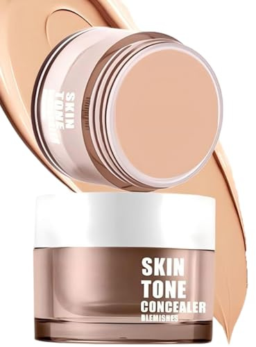 Crema correctora de 15 g, cubre pecas, manchas, ojeras y espinillas, resistente al agua, 6 colores a elegir, incluye 3 mini topes de pulgar (02)