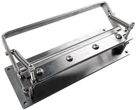 rockible Máquina Rebajadora de Cuero Acero Inoxidable Máquina de Adelgazar Cuero Corte Preciso Herramienta Manual para Manualidades, Plateado, Grande De Acero Inoxidable