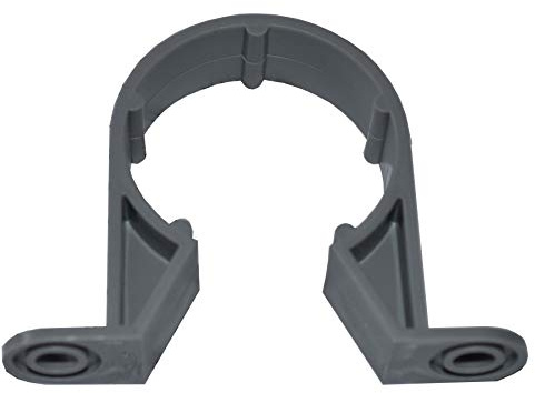 Solvent Weld Grey 32mm (36mm) Waste Pipe Clip - Grey - Pack of 5