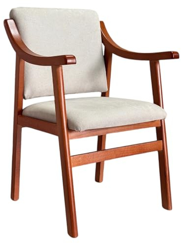 Sueña y Descansa Sillón de Madera Reforzado en Color Cerezo con Varios Tapizados (Cerezo Camel)