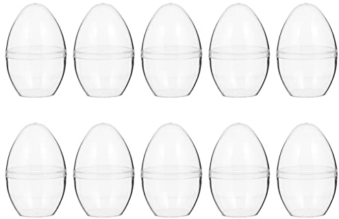 Amosfun Acryl Eier Transparente Ostereier zum Befüllen Acrylkugeln Dekokugeln Bastel DIY Ostern Party Dekoration 10 Stücke