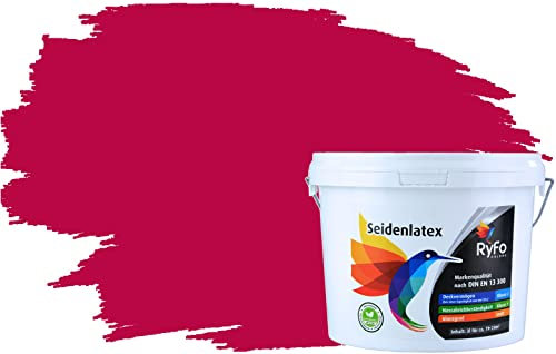 RyFo Colors Seidenlatex Trend Violetttöne Bordeaux 3l - bunte Innenfarbe, weitere Violett Farbtöne und Größen erhältlich