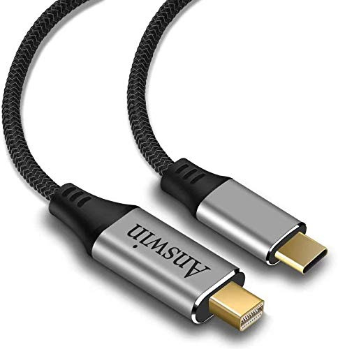 USB C a Mini Displayport (4K@60Hz), Respuesta USB-C (Thunderbolt 3) a Mini Displayport Cable para Nuevo iPad Pro 2018, MacBook Pro, Galaxy S10 y más Dispositivos USB C a Mini DP LED/Monitor